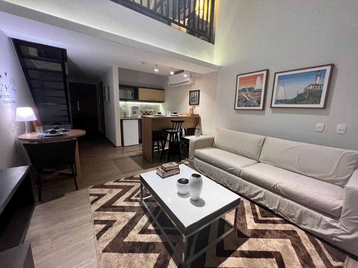 Apartamento Loft Duplex Urbano E Sofisticado, Com Tematica Praiana No Rio Vermelho Salvador Bagian luar foto